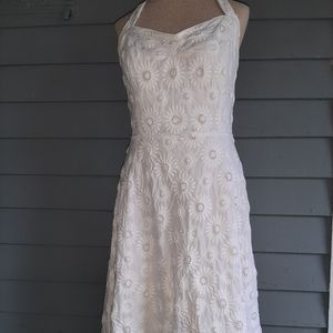 90's LILLY PULITZER WHITE HALTER DRESS